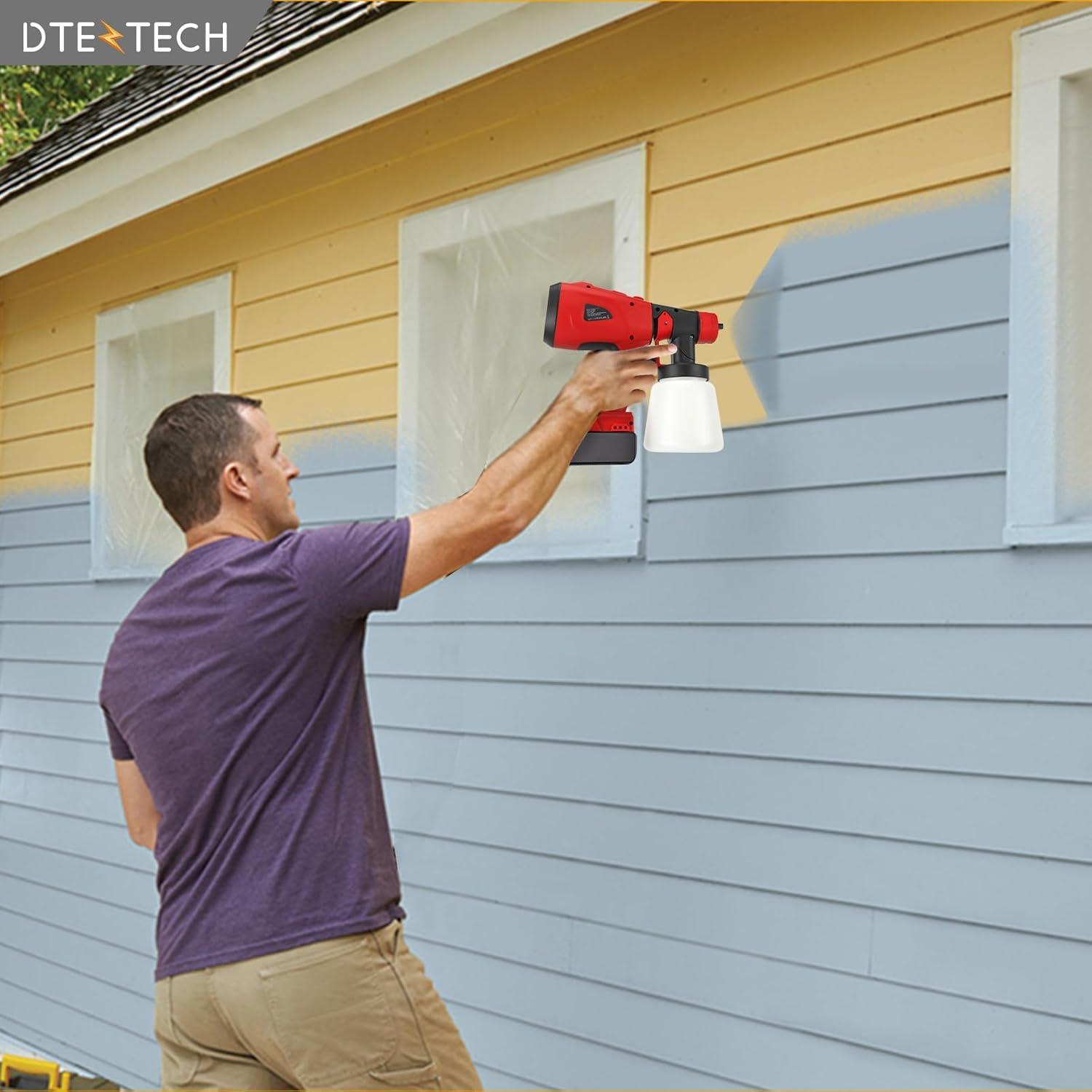 Pulverizador de pintura DTEZTECH 18V HVLP 200W 4 boquillas