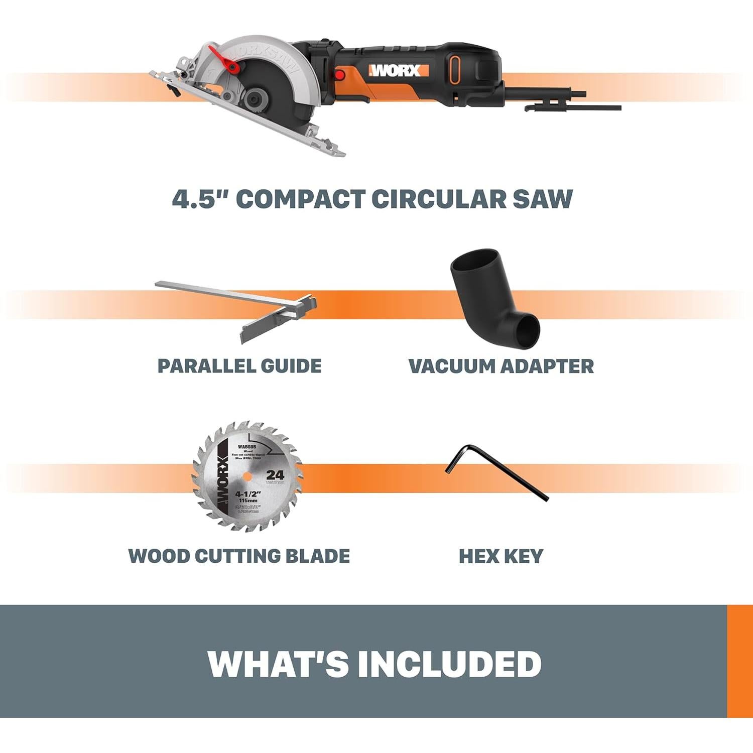 Sierra Circular Eléctrica Worx WX439L 4.5" Compacta