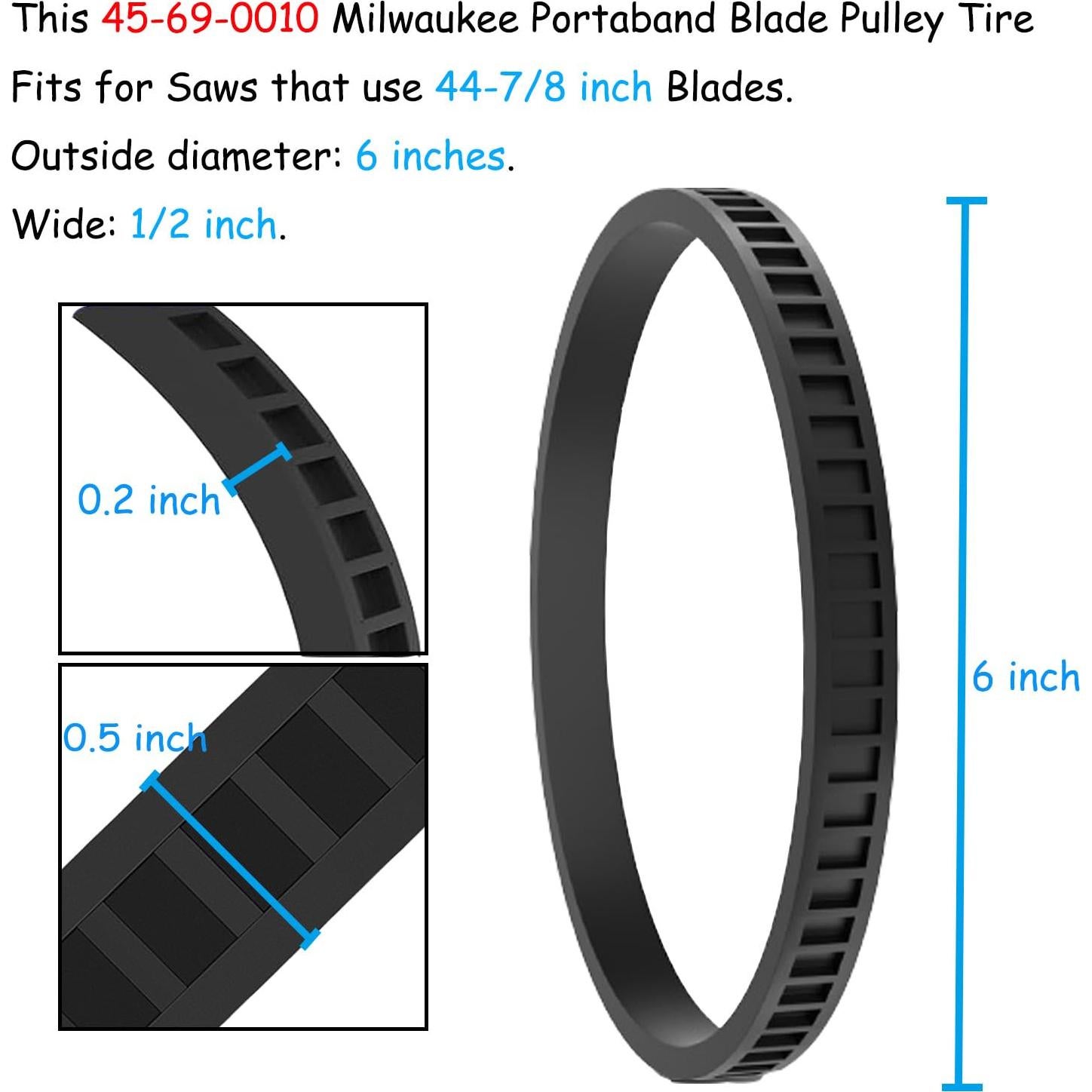 Neumáticos de Polea Milwaukee 45-69-0010 para Sierras