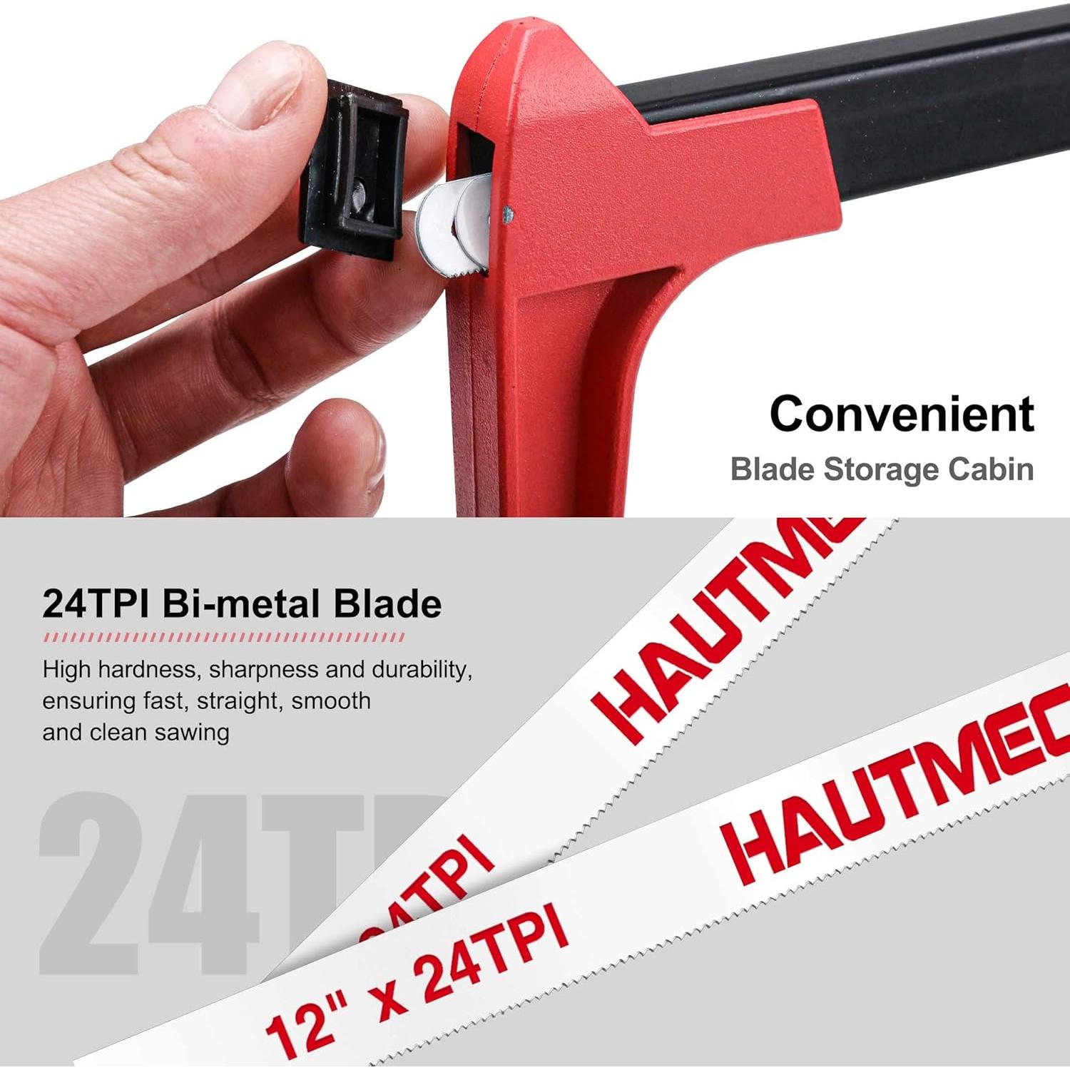 Sierra de Arco HAUTMEC 30 cm Ajustable para Metal y Madera