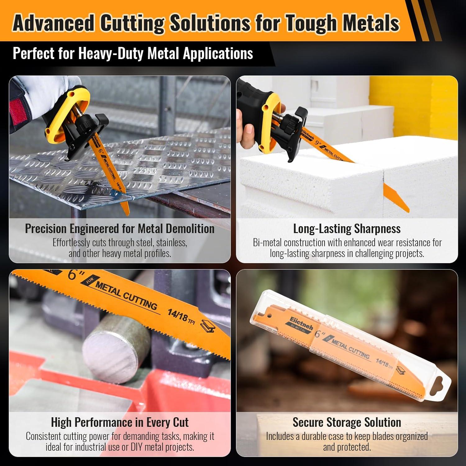 Hojas de sierra recíproca Eiictneh 25 piezas 22,86 cm 14/18 TPI