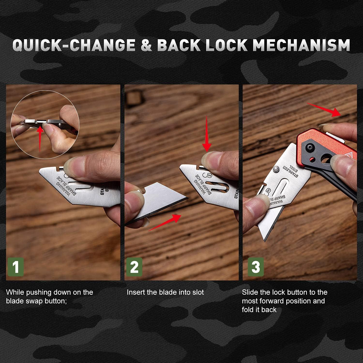 Cuchillo Utilitario Plegable EDCfans 17.78cm 5 Hojas y Clip