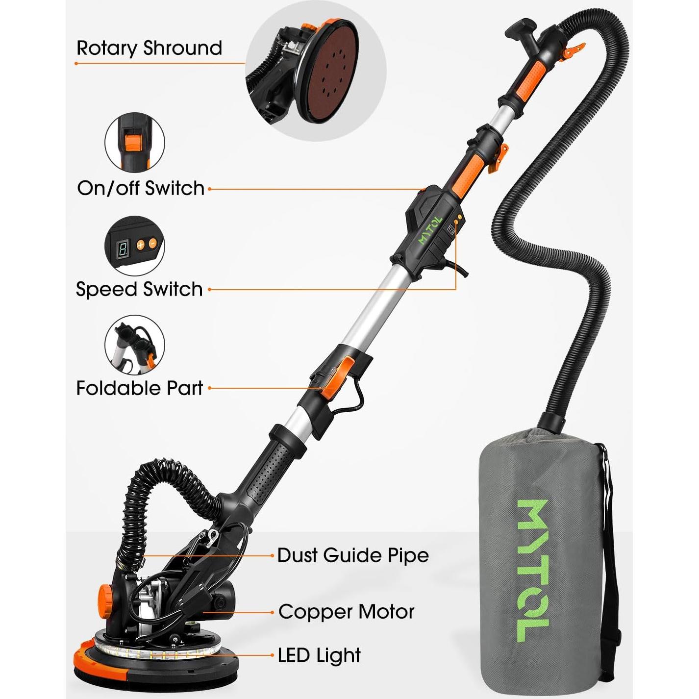 Lijadora de Paneles de Yeso Eléctrica MYTOL 7.2A 1800 RPM