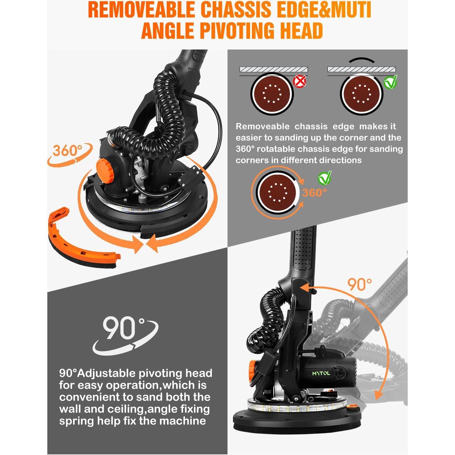 Lijadora de Paneles de Yeso Eléctrica MYTOL 7.2A 1800 RPM