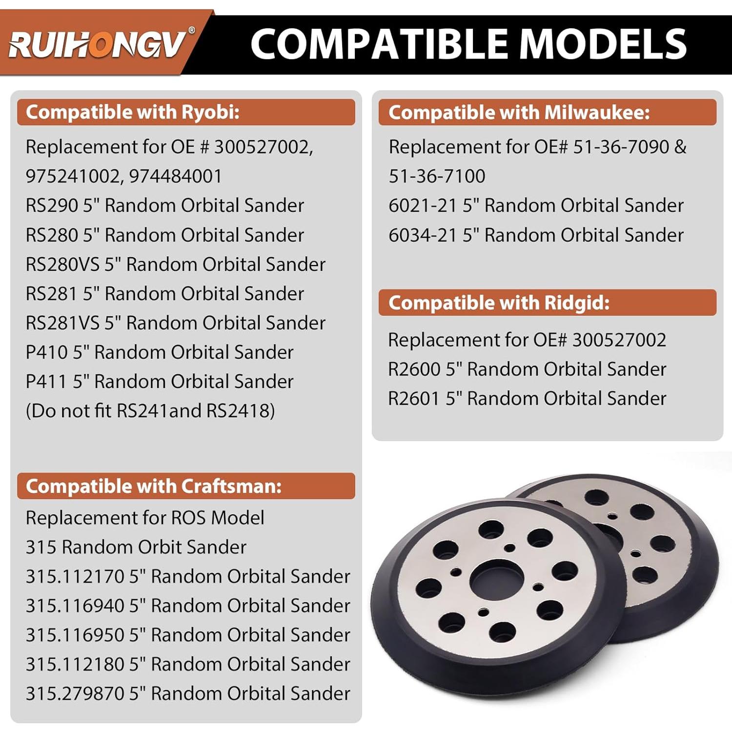 Paquete de 2 Almohadillas de Lijado 12.7 cm RUIHONGV