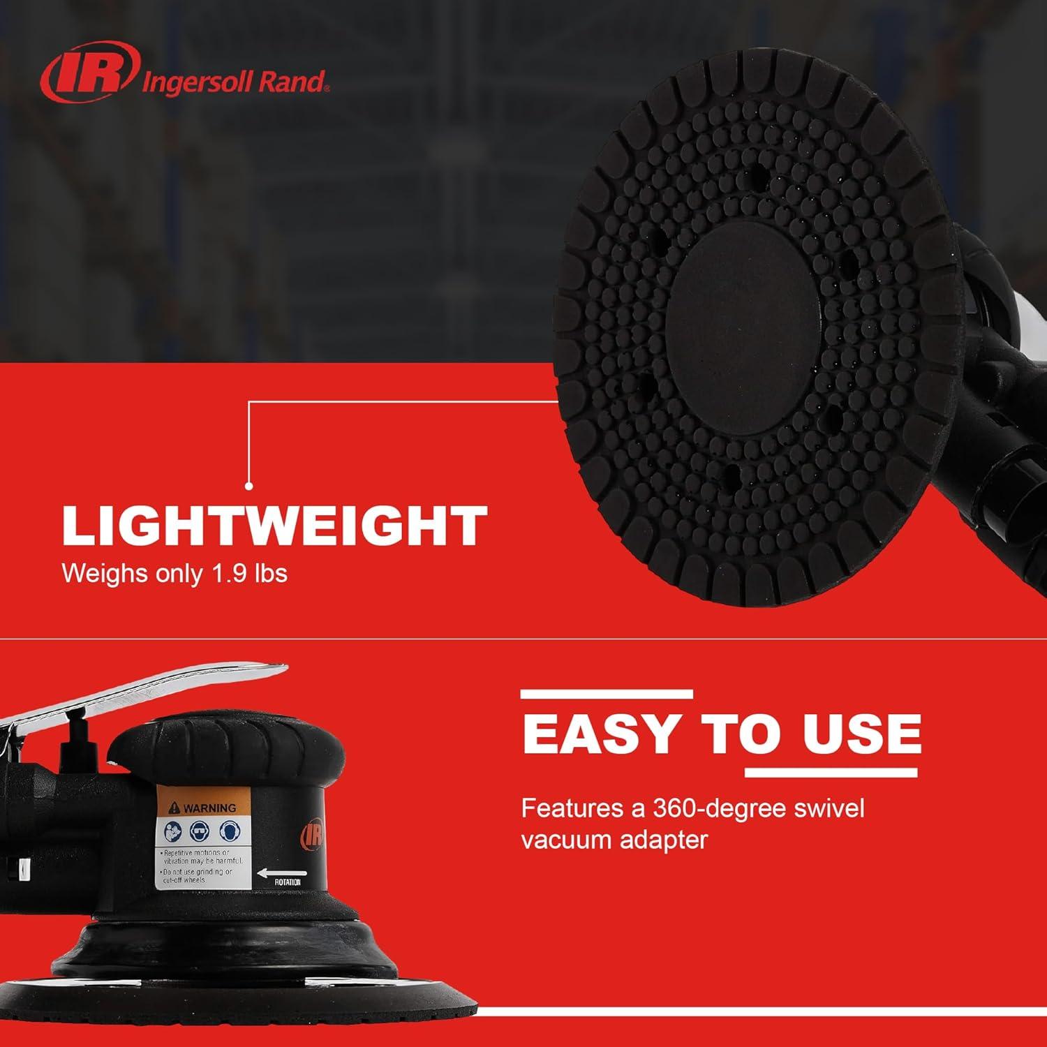 Lijadora Orbital Aleatoria Ingersoll Rand 300G 6" 10,000 RPM