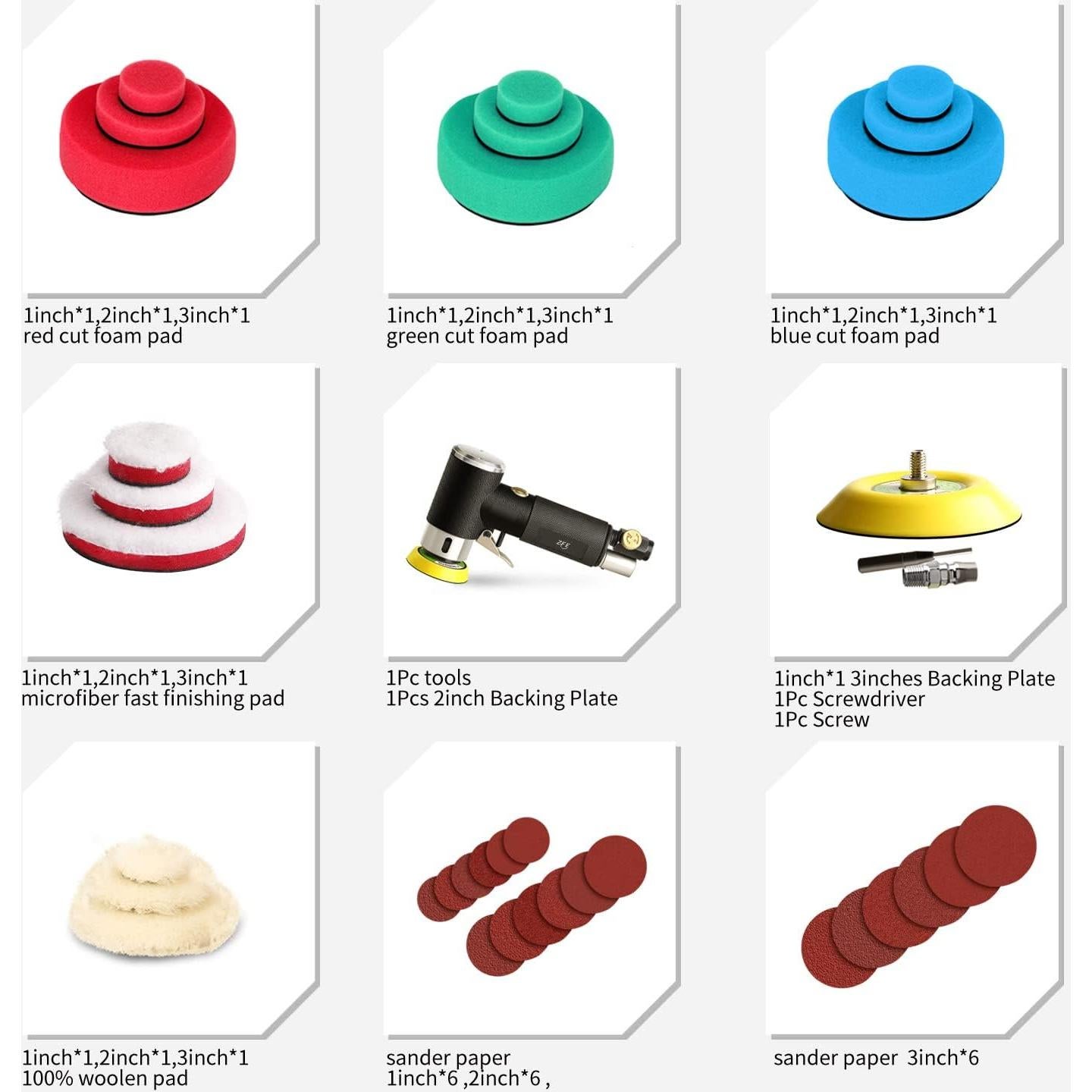 Lijadora orbital ZFE 1-3 pulgadas neumática alta velocidad