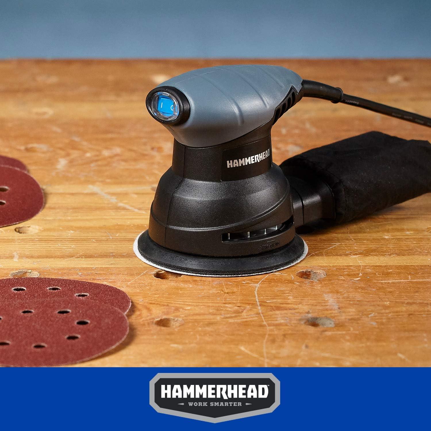 Lijadora Orbital Hammerhead 2.0A 12,000 OPM 5" con 12 Lijas