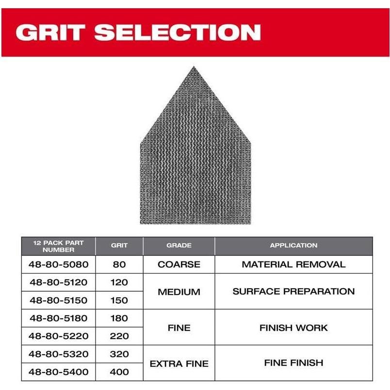 Hoja de Lijado Milwaukee M12 80 Grano Óxido Aluminio