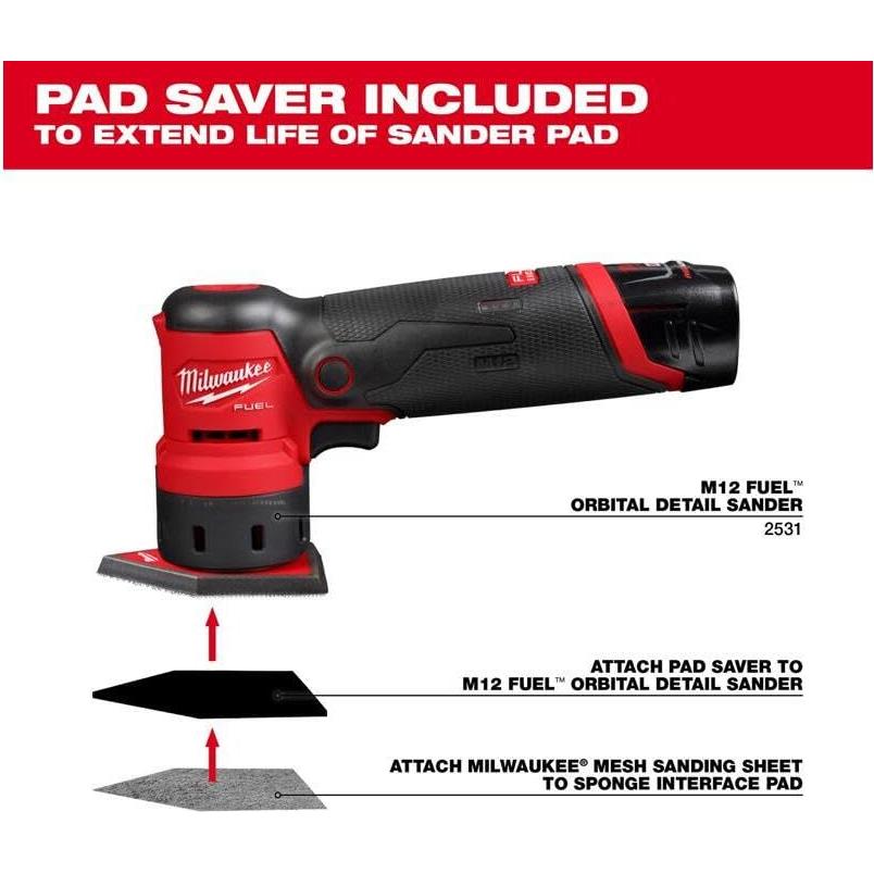 Hoja de Lijado Milwaukee M12 80 Grano Óxido Aluminio