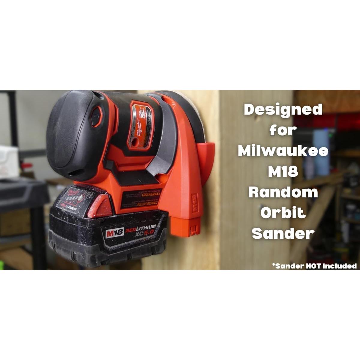 Soporte QuickDock para Lijadora Milwaukee M18 5" (125mm) Rojo