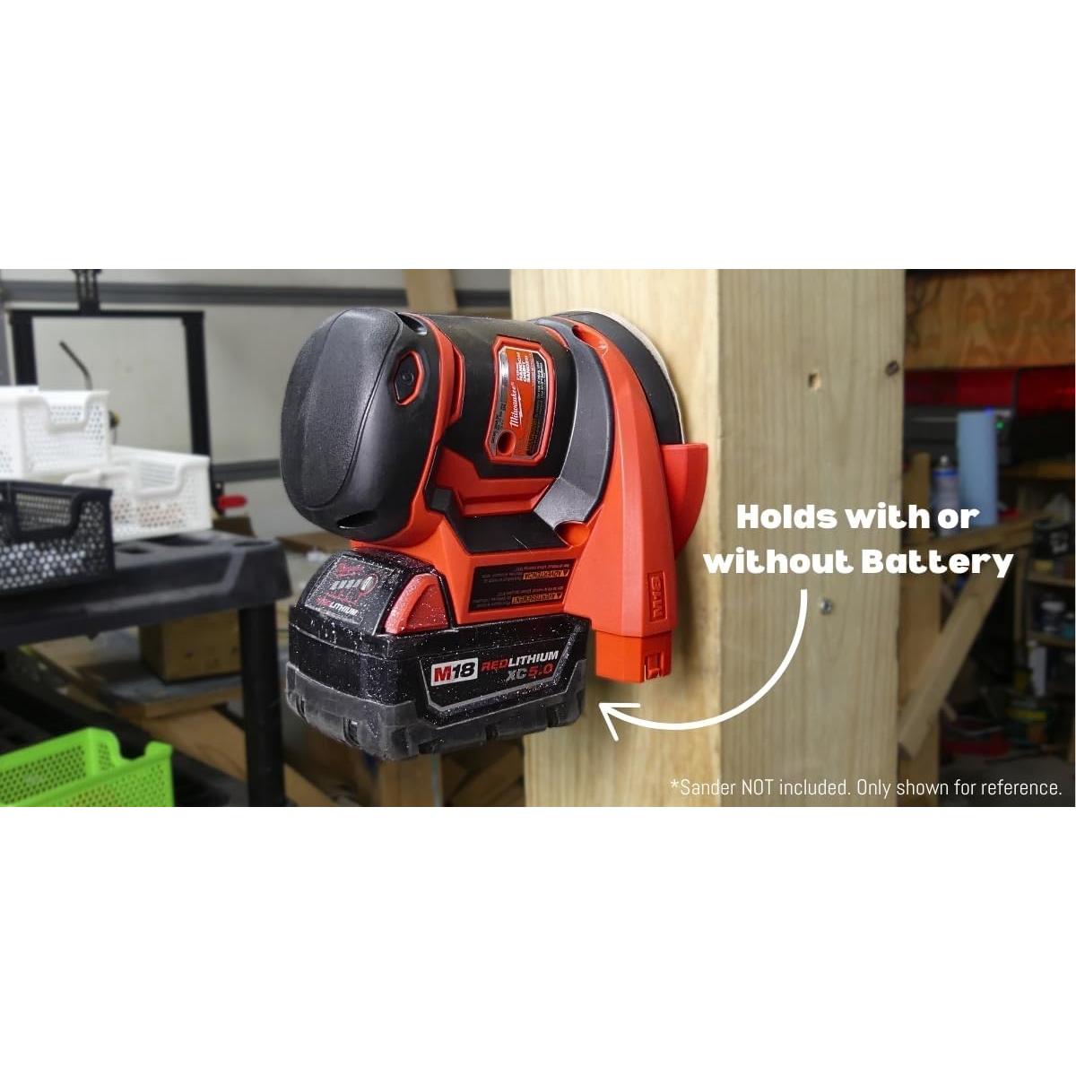 Soporte QuickDock para Lijadora Milwaukee M18 5" (125mm) Rojo