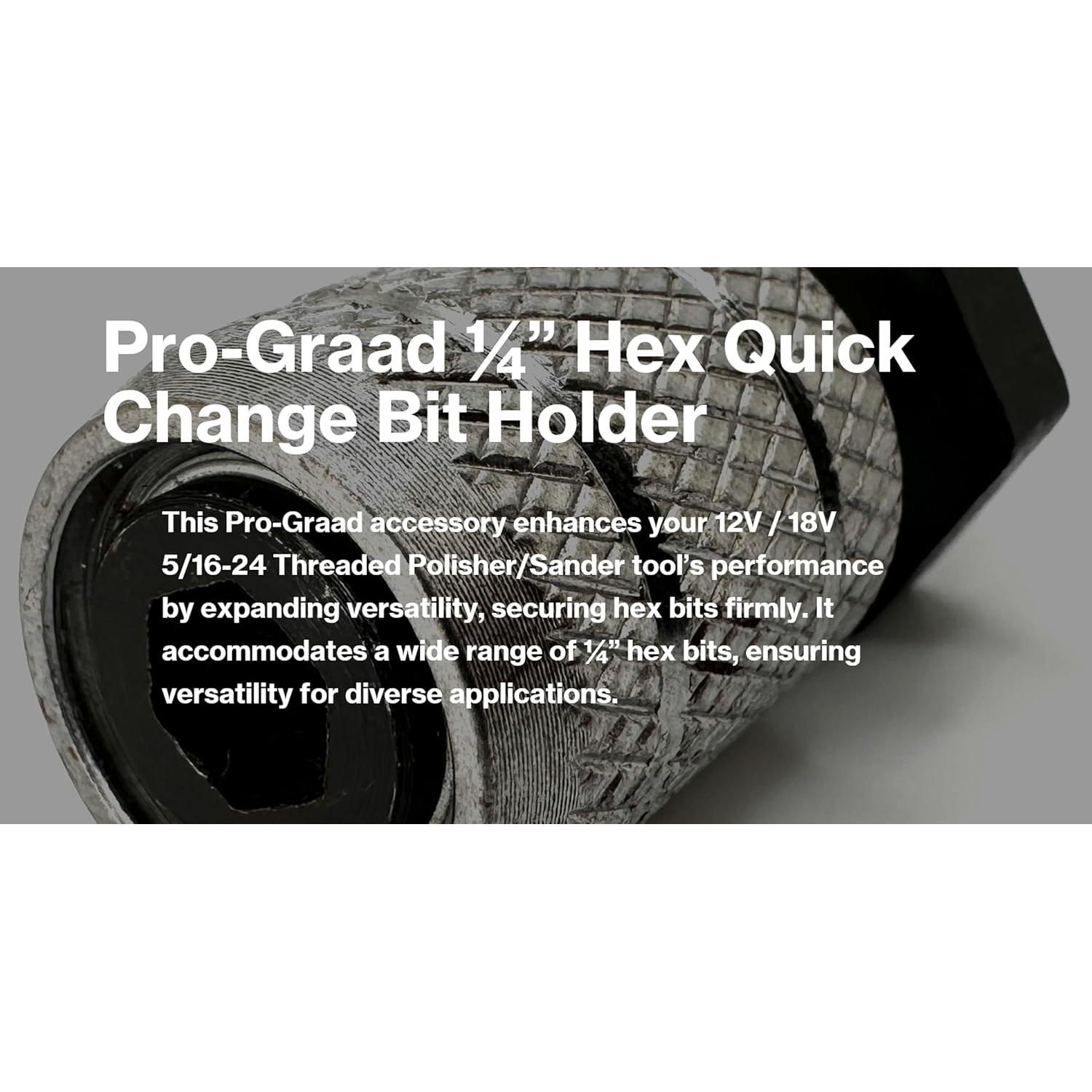 Adaptador Hexagonal 1/4" Pro-Graad para Lijadoras 5/16-24