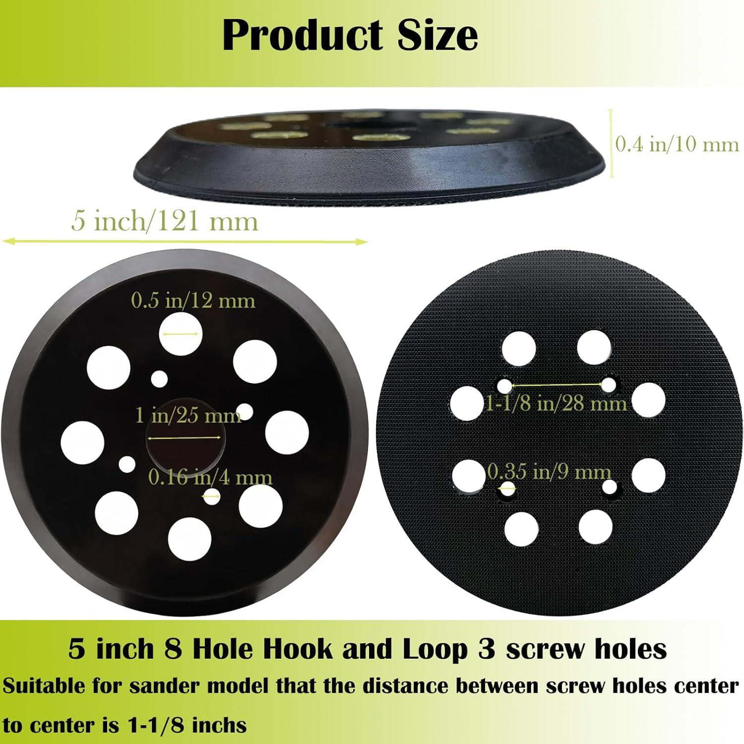 Paquete de 2 almohadillas de lijado Tockrop 12,7 cm 8 agujeros