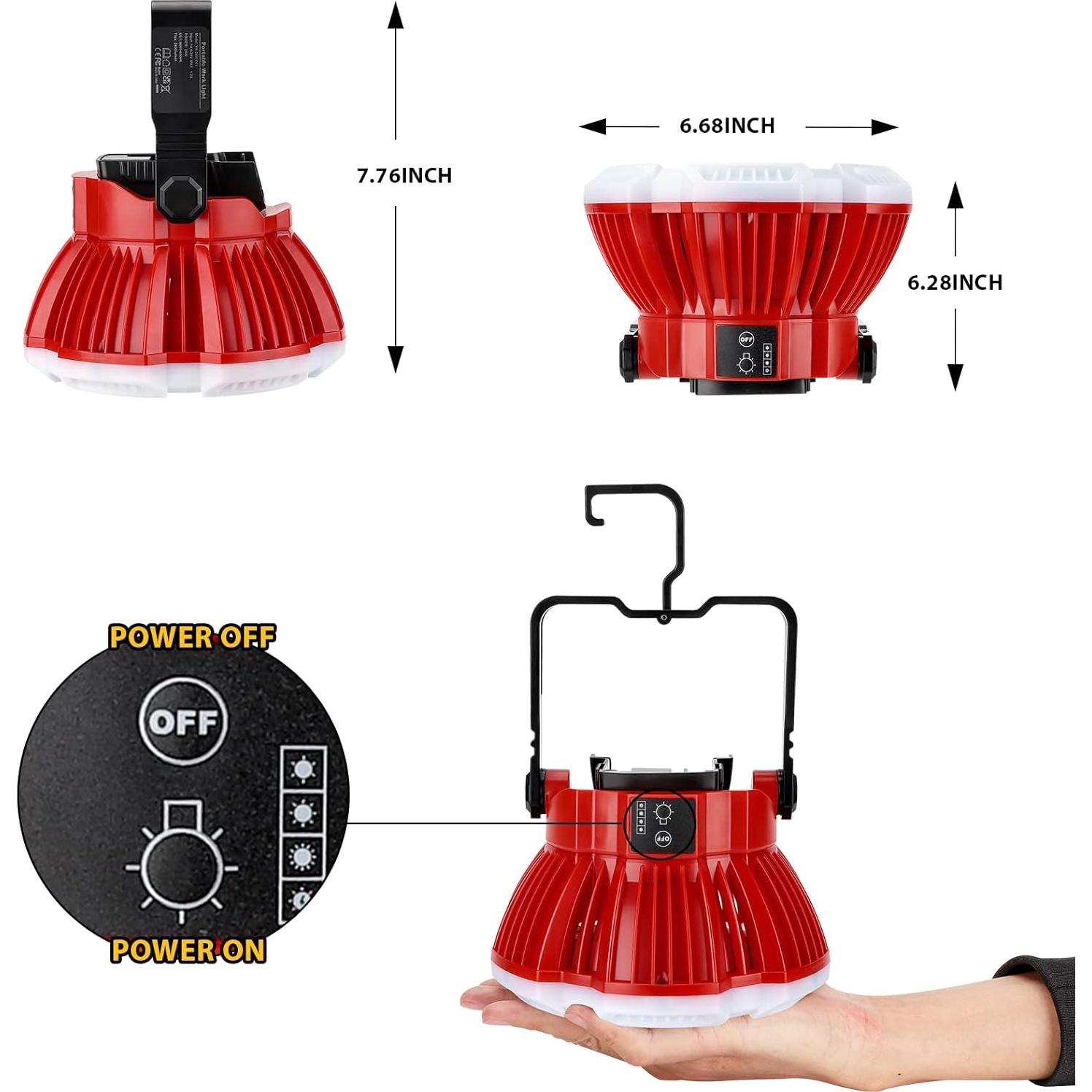 Linterna LED de Camping FEMI TECH 2400LM 24W Rotativa