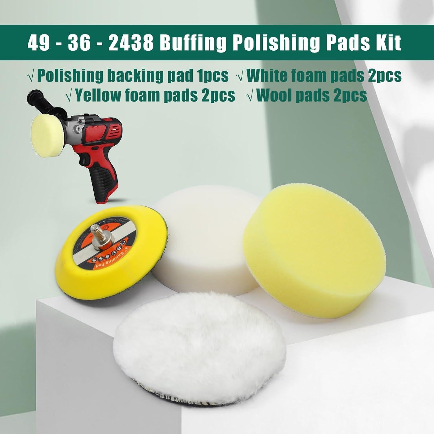 Kit de Almohadillas de Pulido YUXIVCNE 49-36-2438 para Milwaukee M12