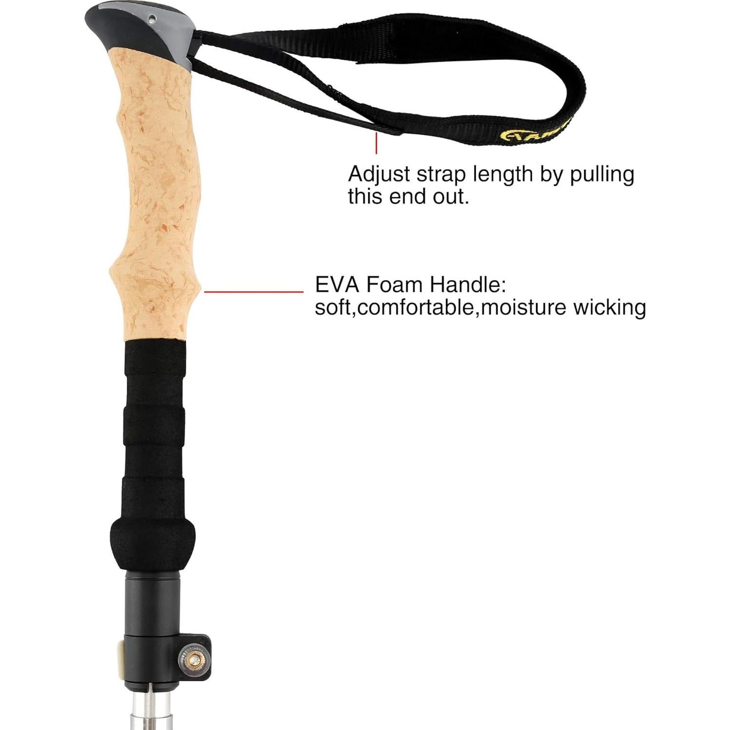 Bastón de Senderismo A ALAFEN Plegable Aluminio 125 cm