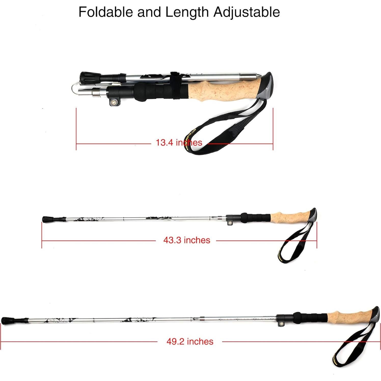 Bastón de Senderismo A ALAFEN Plegable Aluminio 125 cm