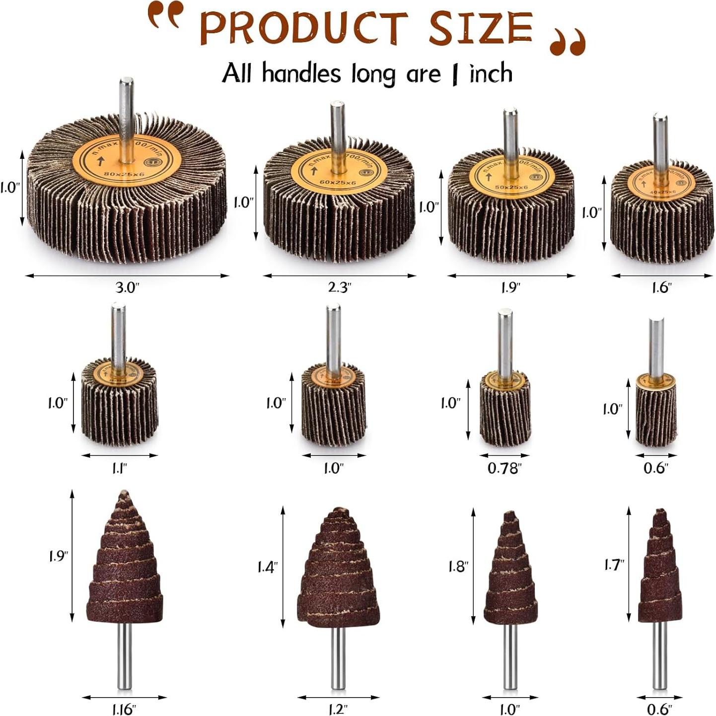 Juego de Ruedas de Lijado 48 Piezas Phntake 80 Granos
