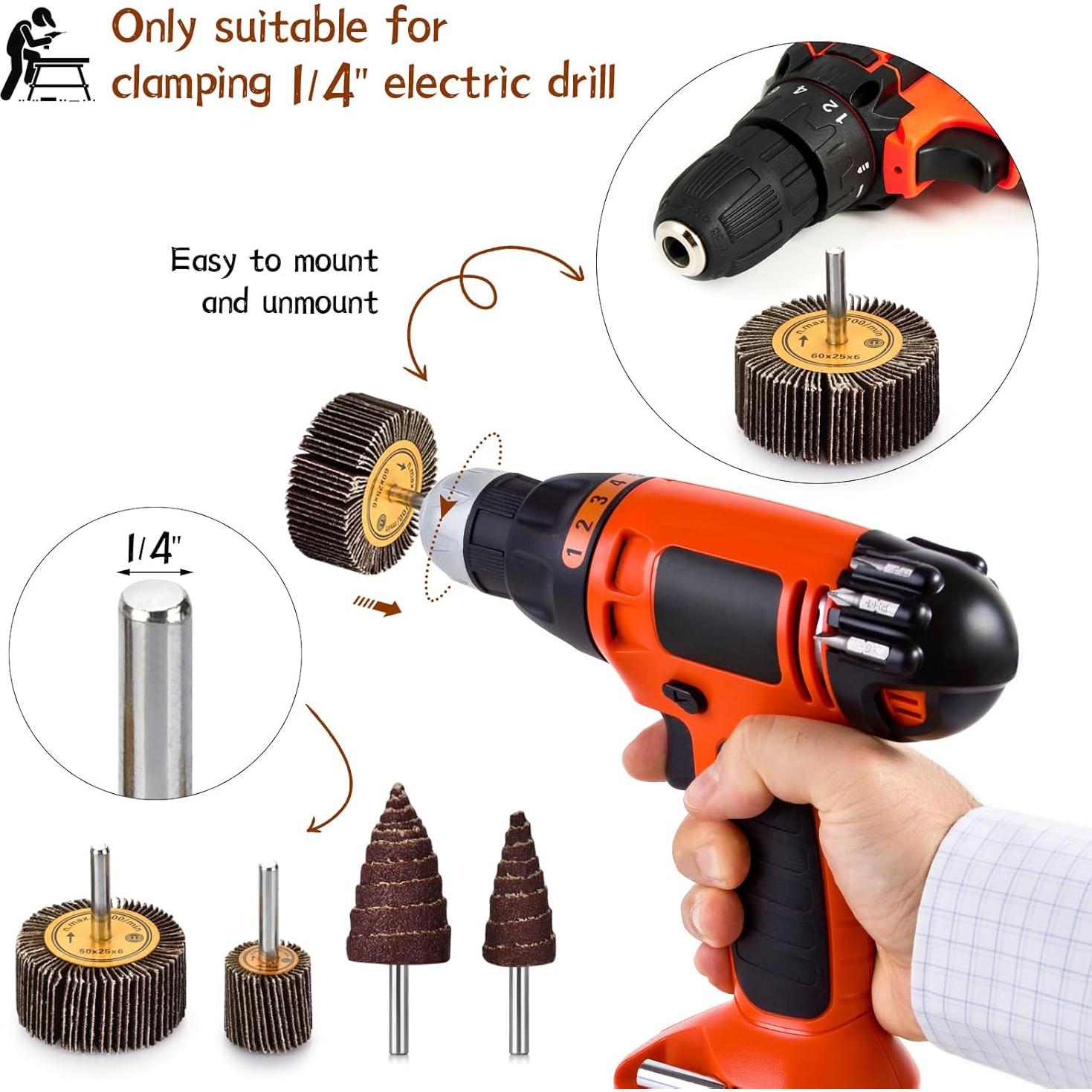 Juego de Ruedas de Lijado 48 Piezas Phntake 80 Granos