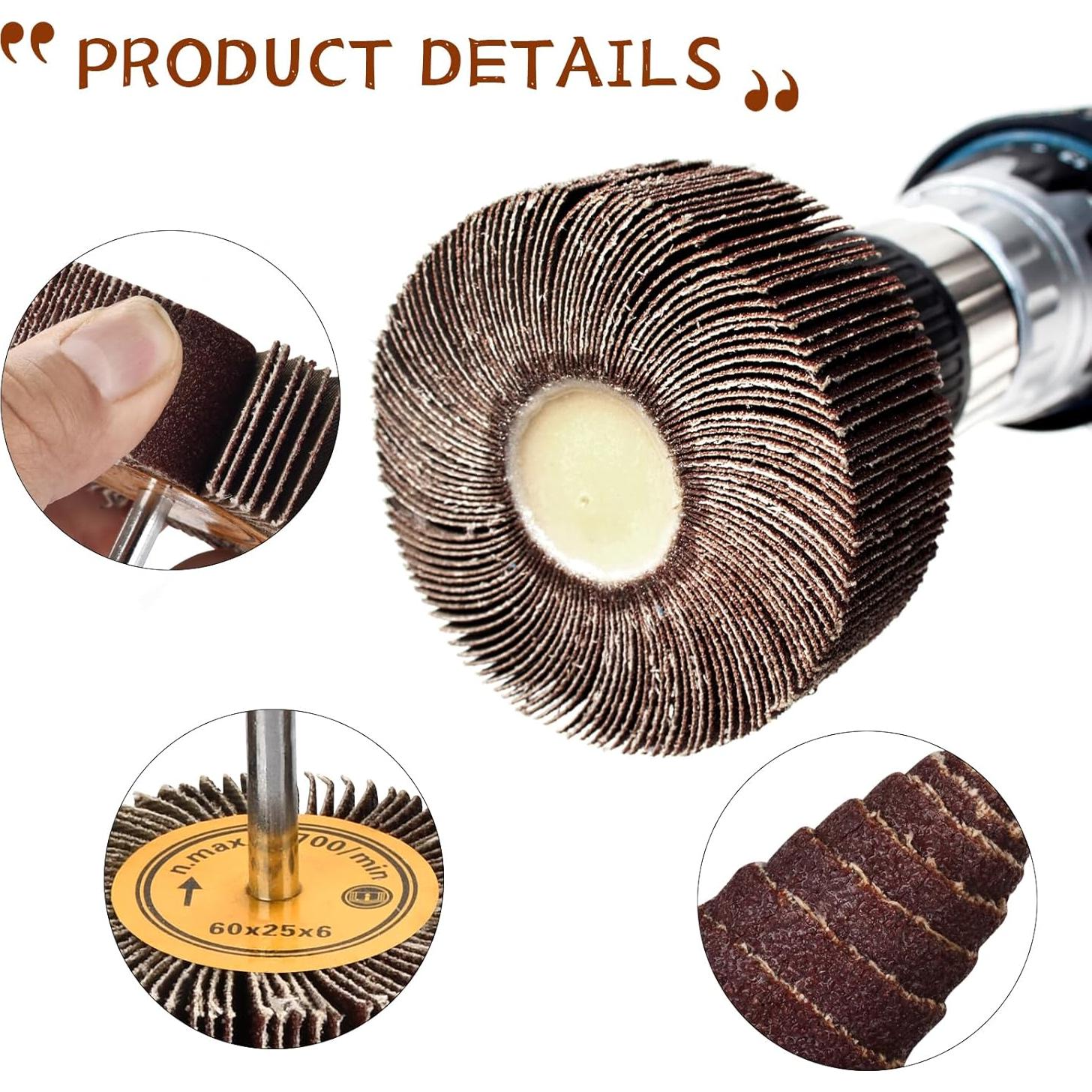 Juego de Ruedas de Lijado 48 Piezas Phntake 80 Granos