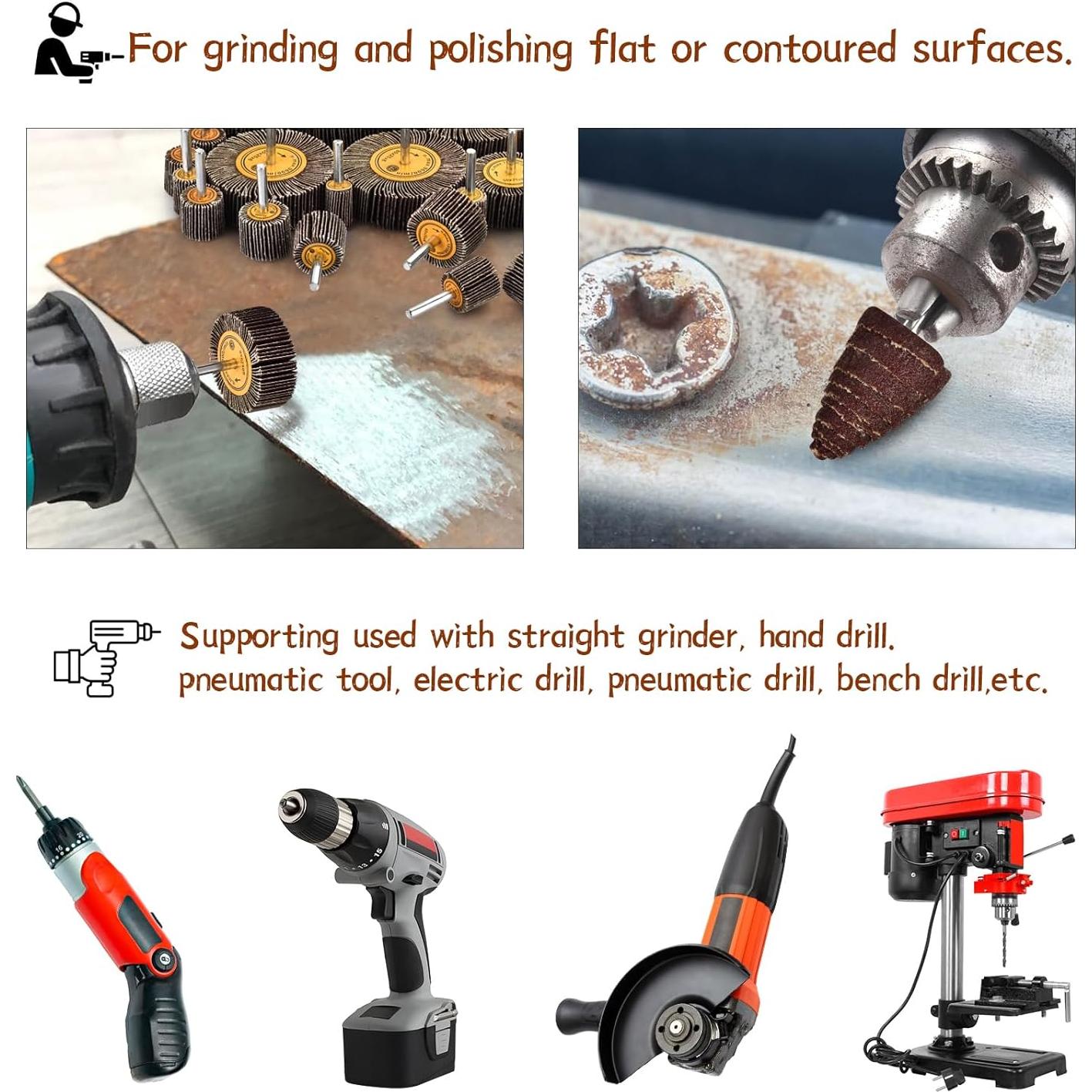 Juego de Ruedas de Lijado 48 Piezas Phntake 80 Granos