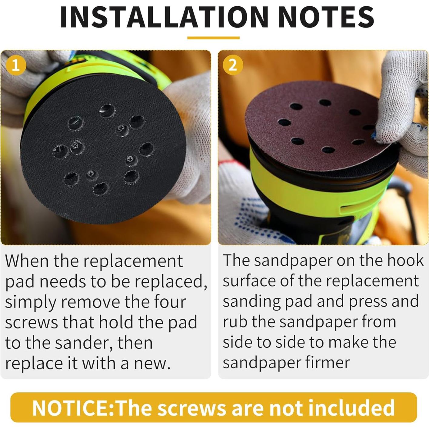 Paquete de 3 almohadillas de lijado 5" Ryobi y compatibles