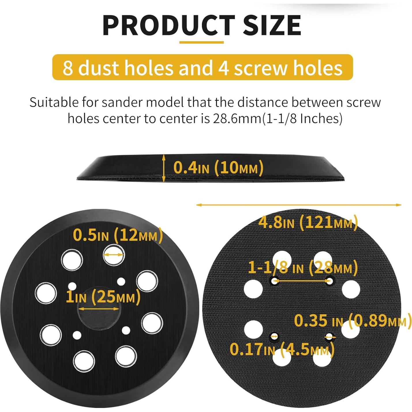 Almohadilla de Lijado 12,7 cm Johnnyue 8 Agujeros