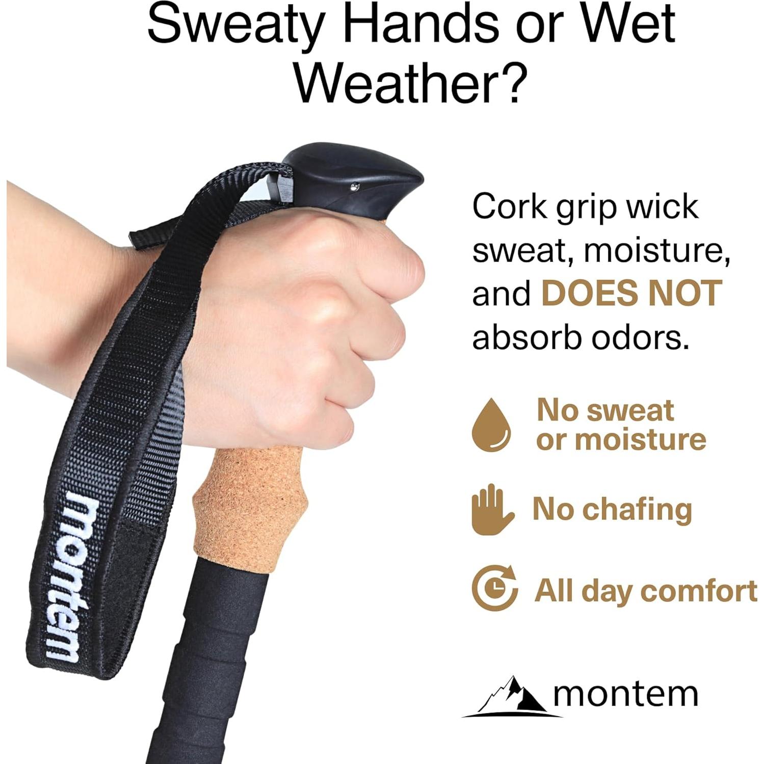 Bastones de Senderismo Montem Fibra de Carbono 3K Ultraligeros