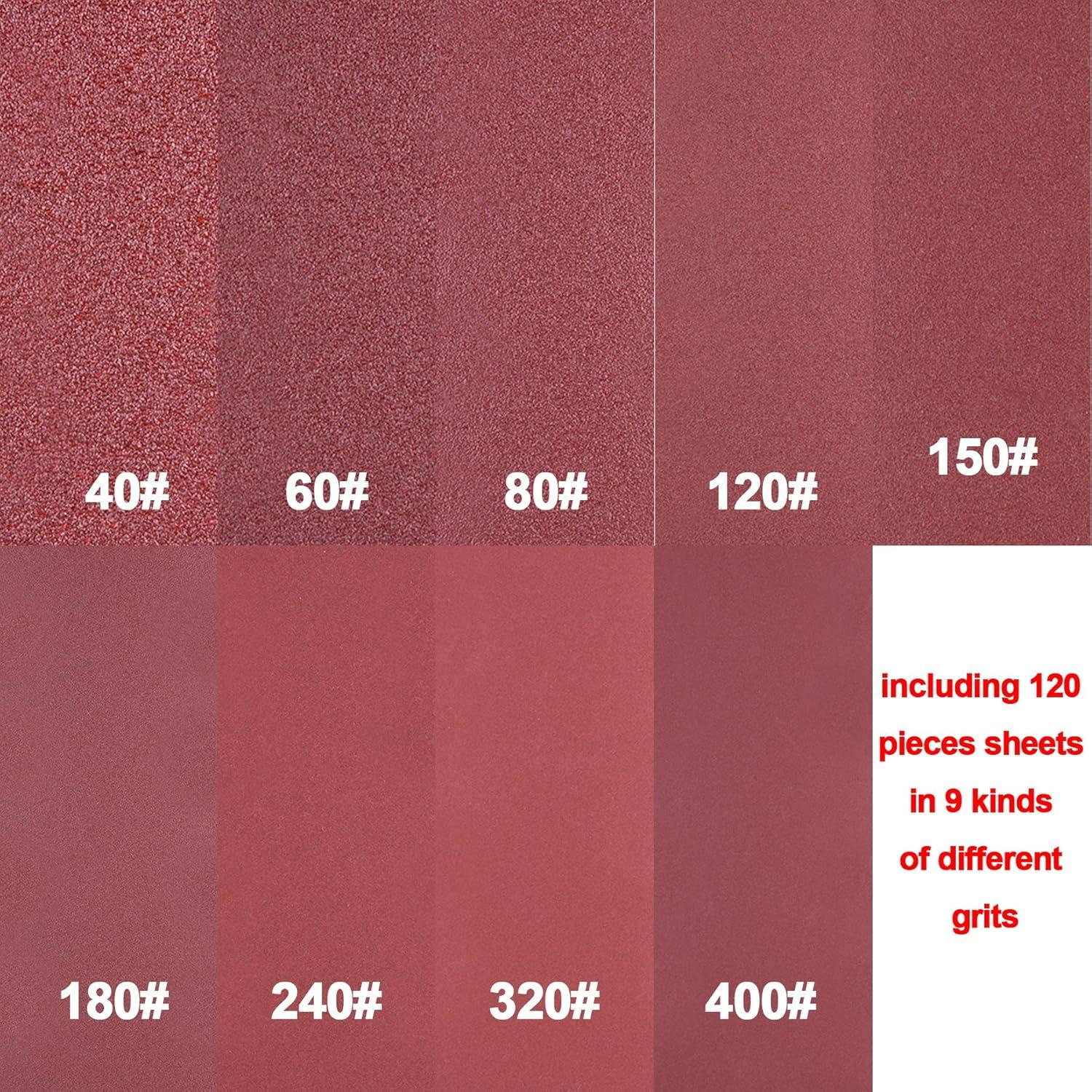 Papel de Lija Triangular AUSTOR 120 Piezas 80 mm Granos Variados