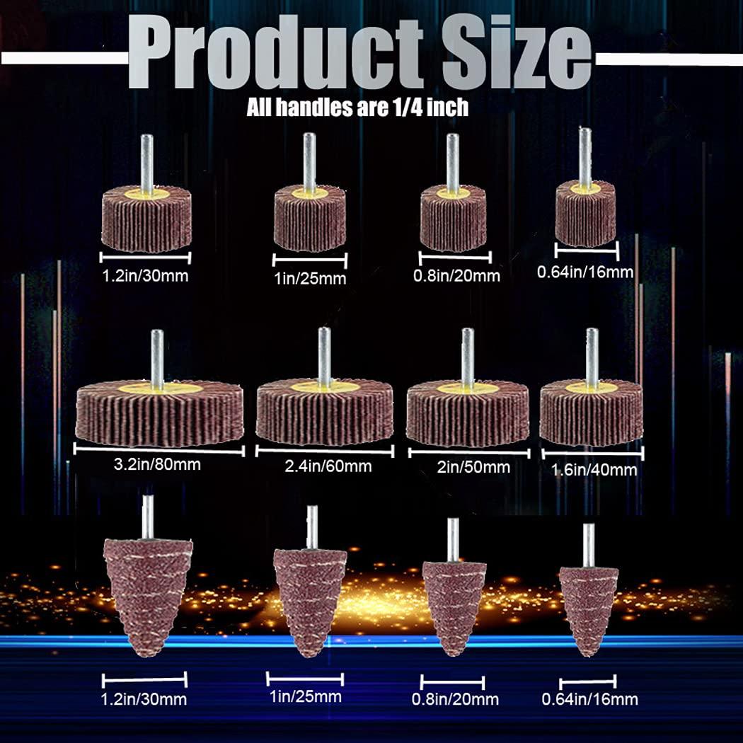 Juego de 24 Ruedas de Lijado Abrasivas Mixiflor 80 Granos