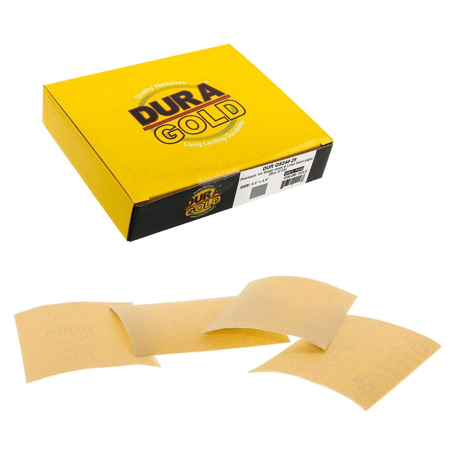 Hojas de Lija Dura-Gold 240 Granos 25 Unidades 11.4 x 14 cm