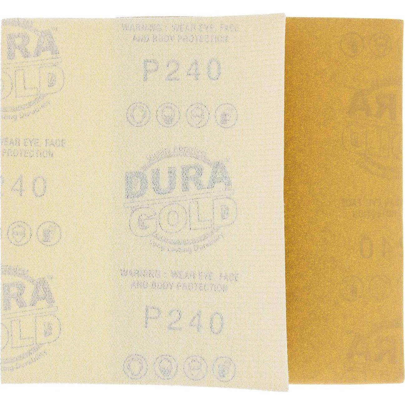 Hojas de Lija Dura-Gold 240 Granos 25 Unidades 11.4 x 14 cm