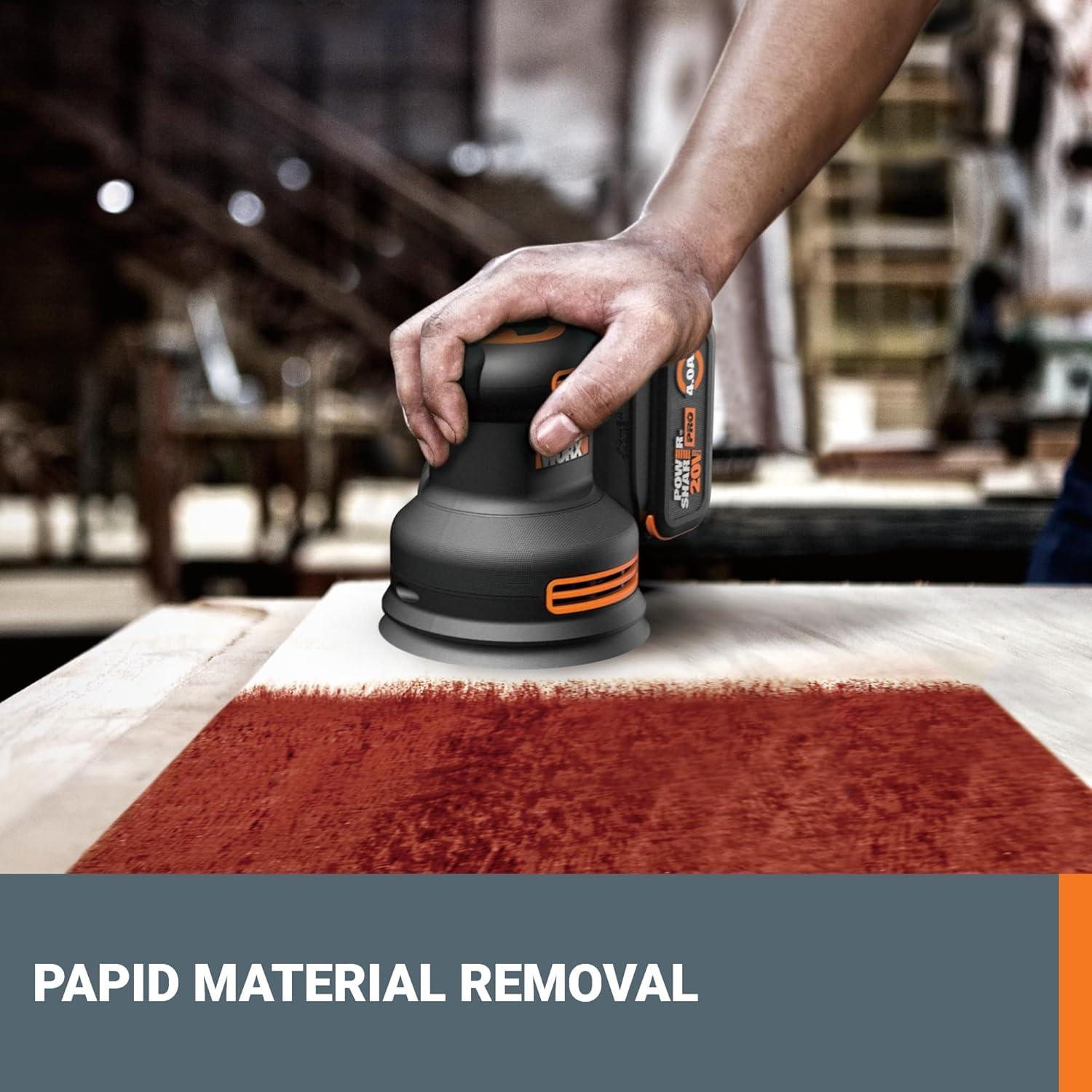 Lijadora Orbital Inalámbrica Worx 20V Sin Escobillas