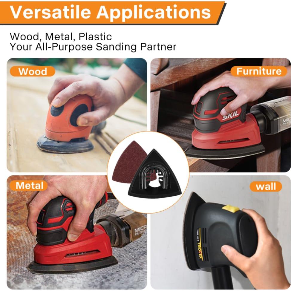 Kit de Almohadillas de Lijado Spmarkt 104 Piezas Granos 60-240