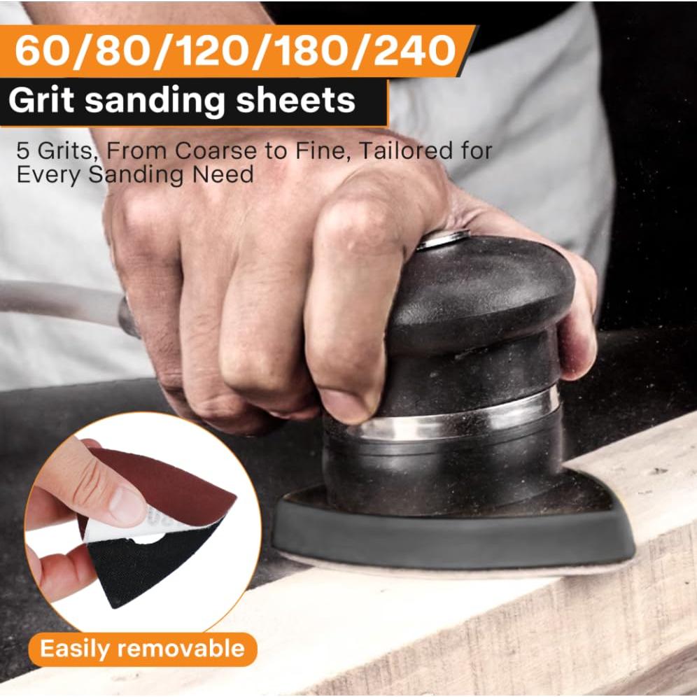 Kit de Almohadillas de Lijado Spmarkt 104 Piezas Granos 60-240