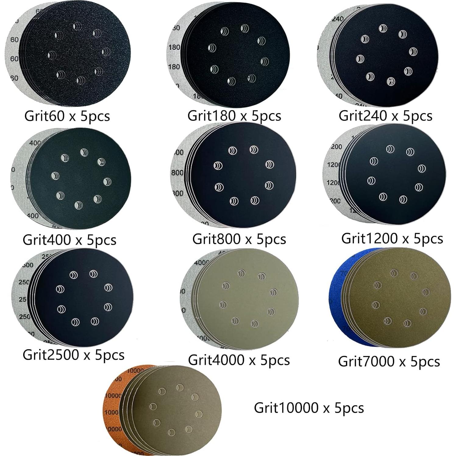 Discos de Lijado 50pcs 12.7cm CKFCXC con Bloque Manual