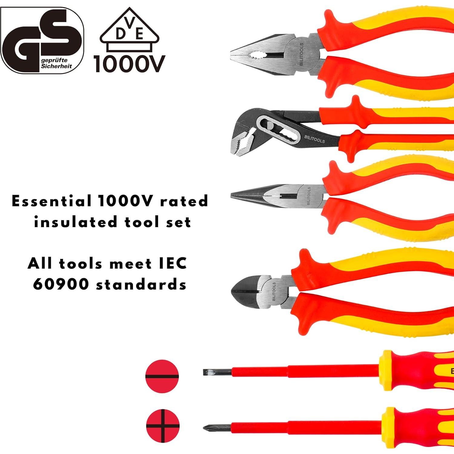 BILITOOLS Juego de 12 Destornilladores y Alicates Aislados 1000V