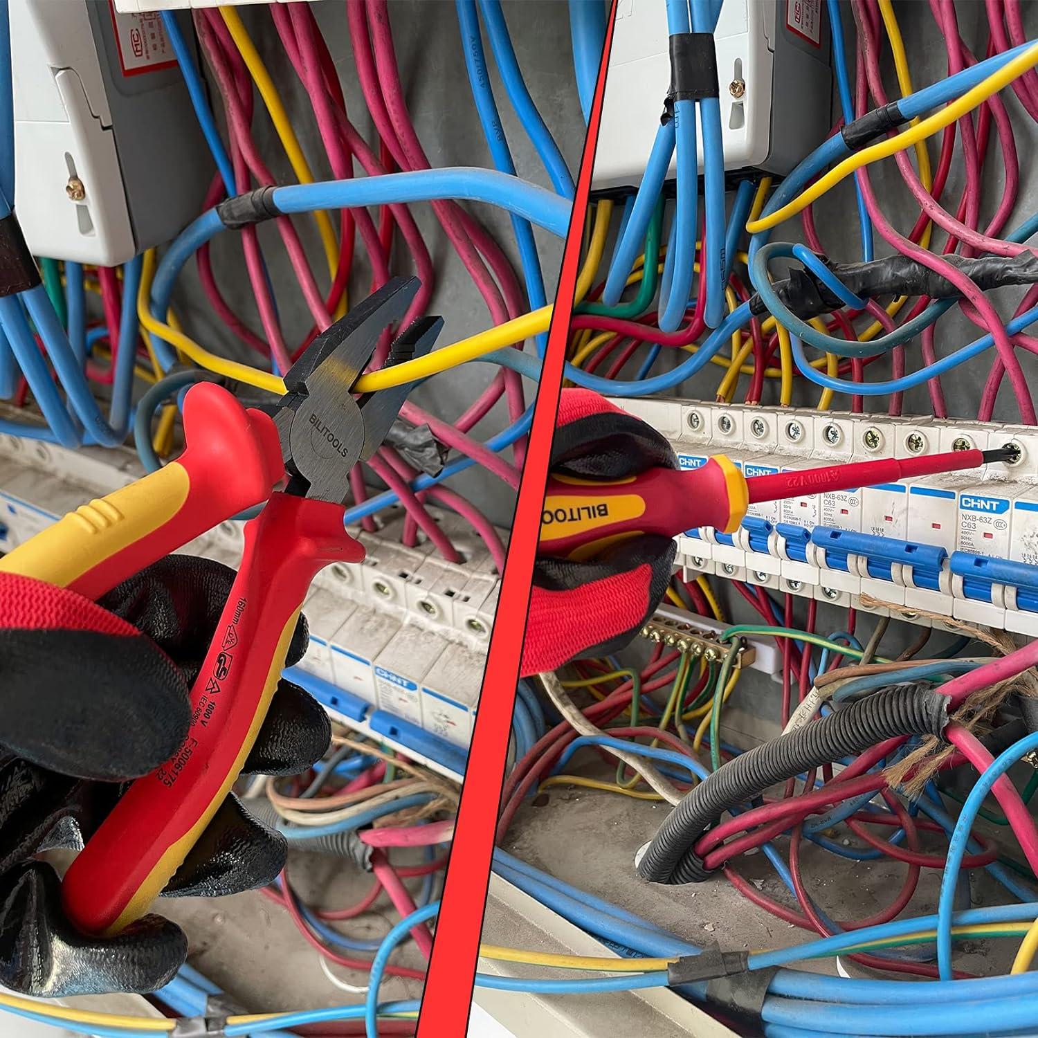 BILITOOLS Juego de 12 Destornilladores y Alicates Aislados 1000V