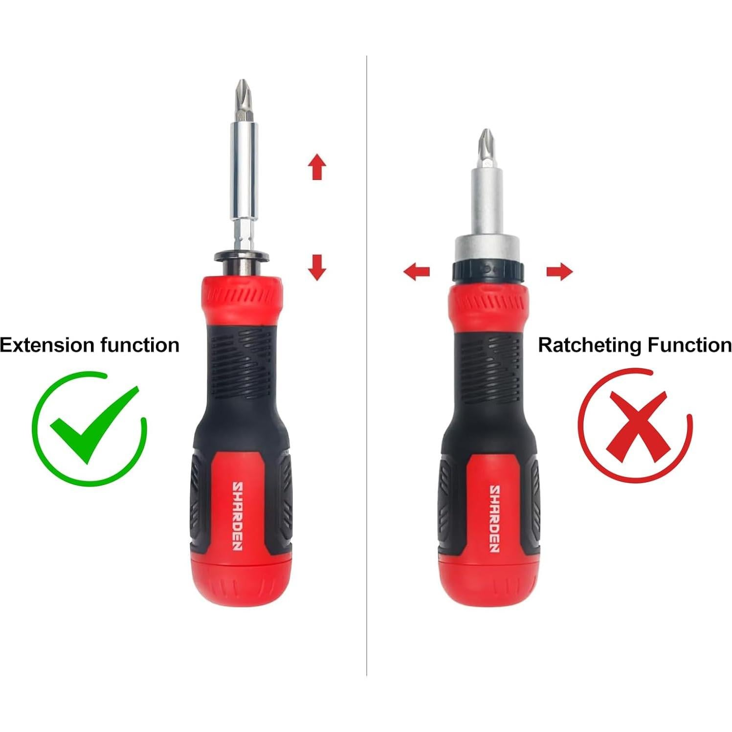 Destornillador Multi 13 en 1 SHARDEN Rojo Ajustable