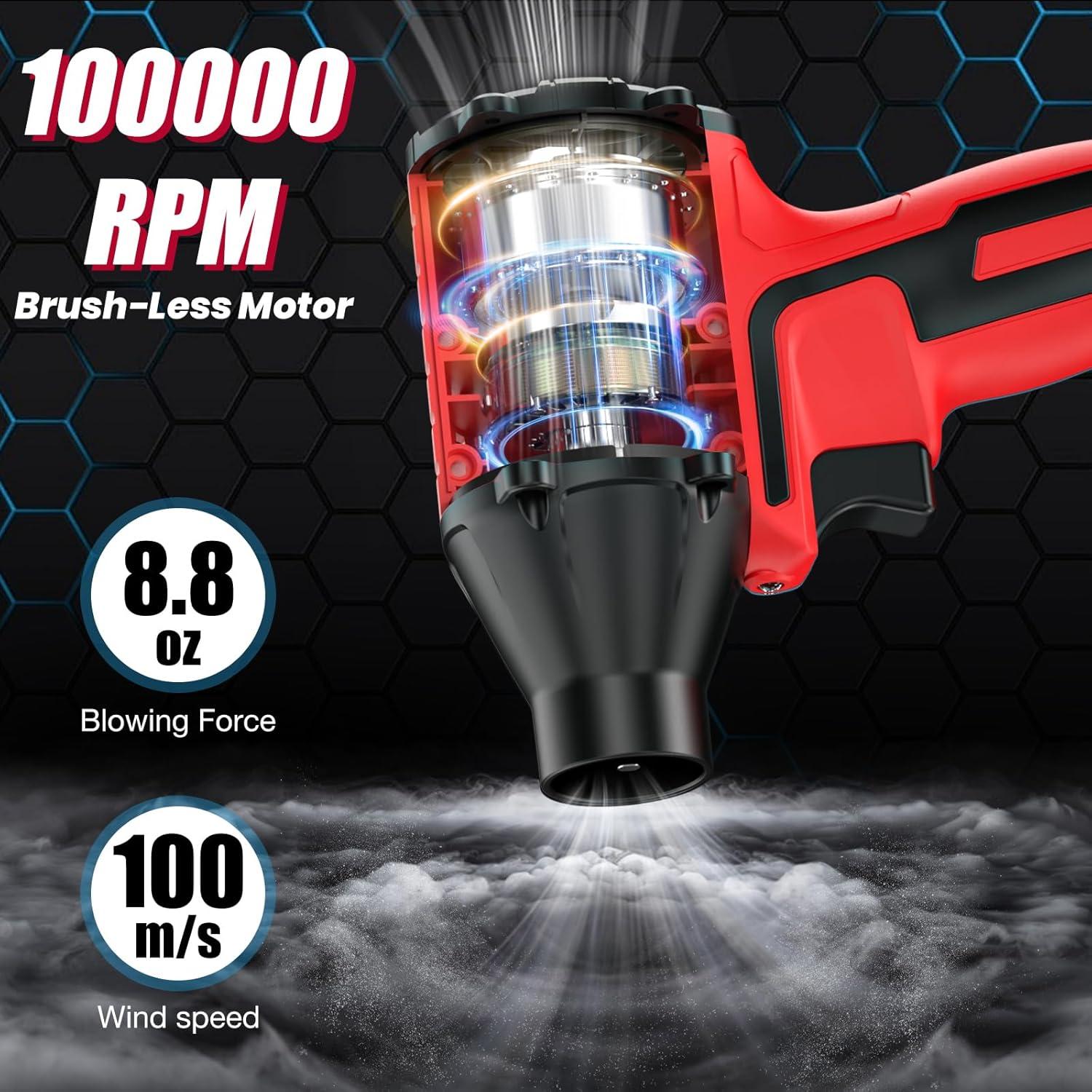 Soplador de Aire Sin Escobillas ohyes 18V 180W Compacto