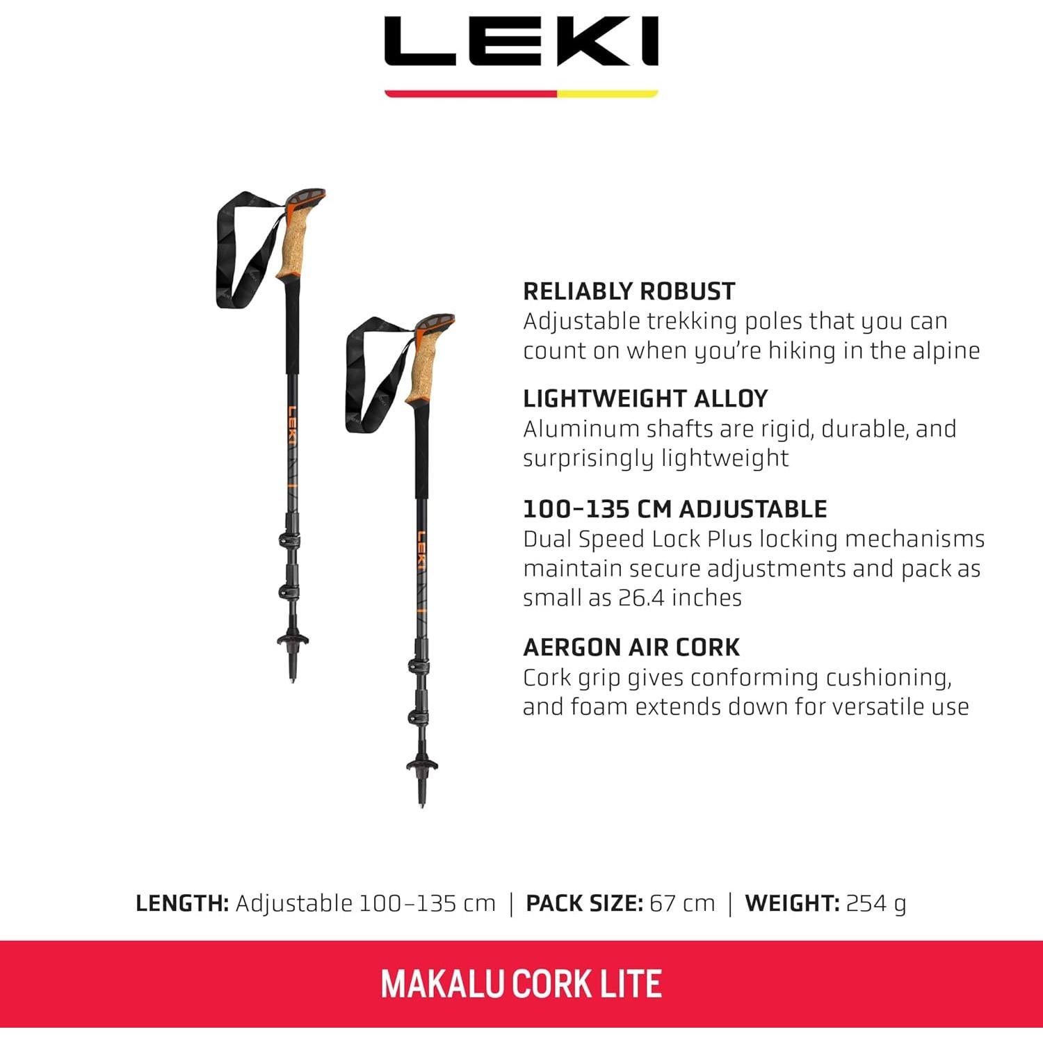 Bastones de Senderismo LEKI Makalu Cork Lite 100-135 cm