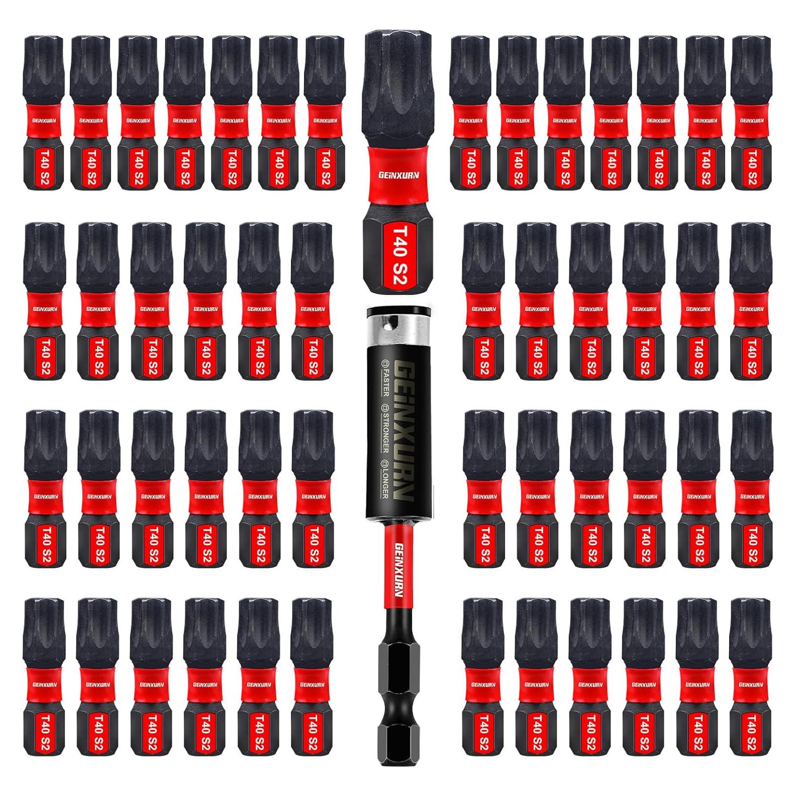 Juego de 51 Puntas Torx T40 GEINXURN Acero S2 2.54 cm
