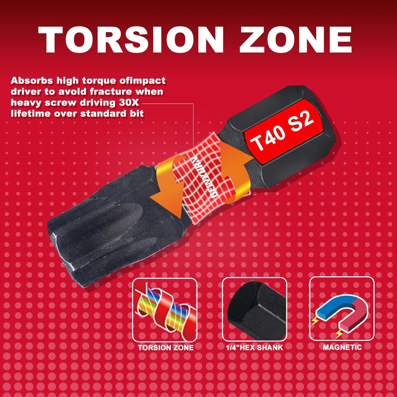 Juego de 51 Puntas Torx T40 GEINXURN Acero S2 2.54 cm