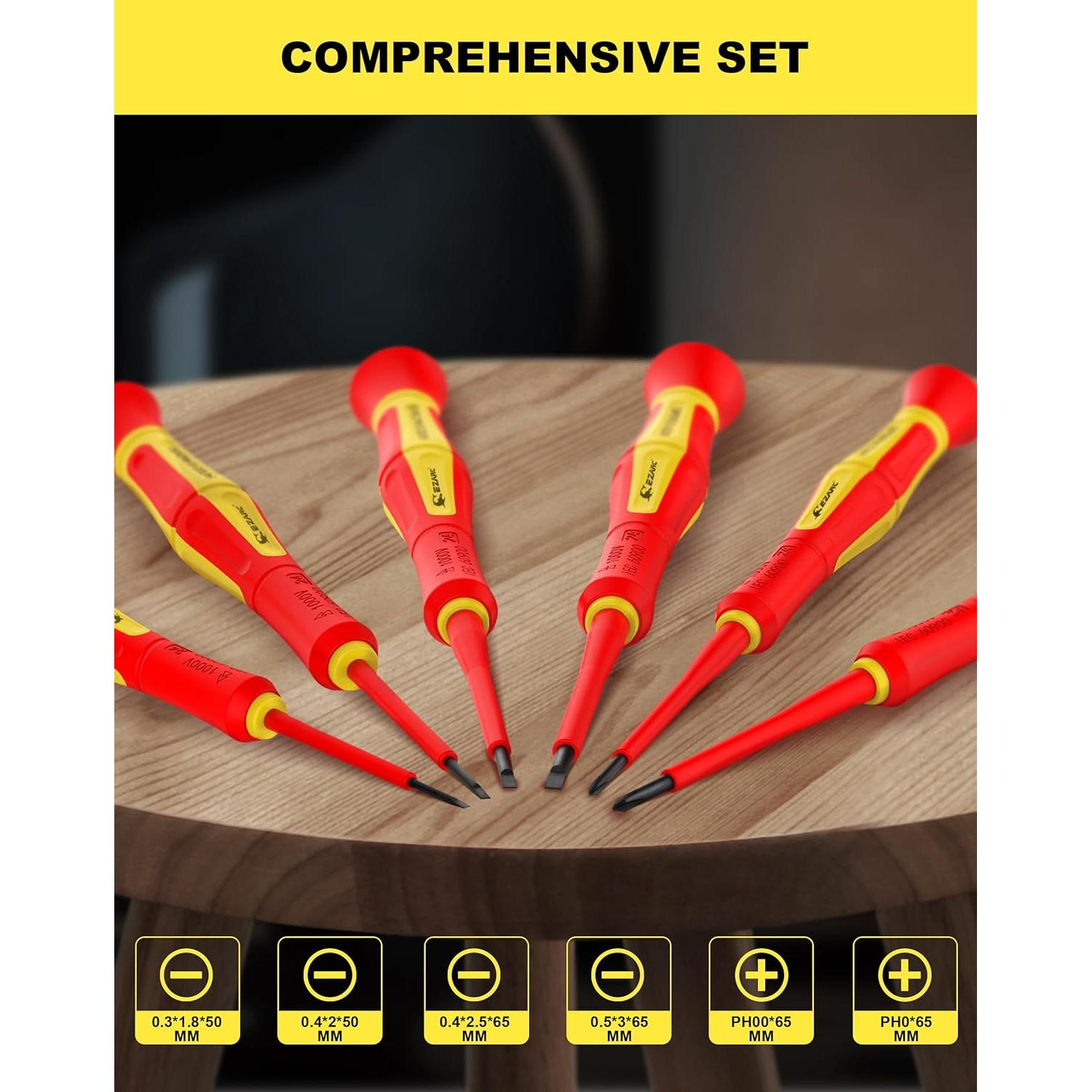 Juego de Destornilladores Aislados EZARC 1000V 6 Piezas