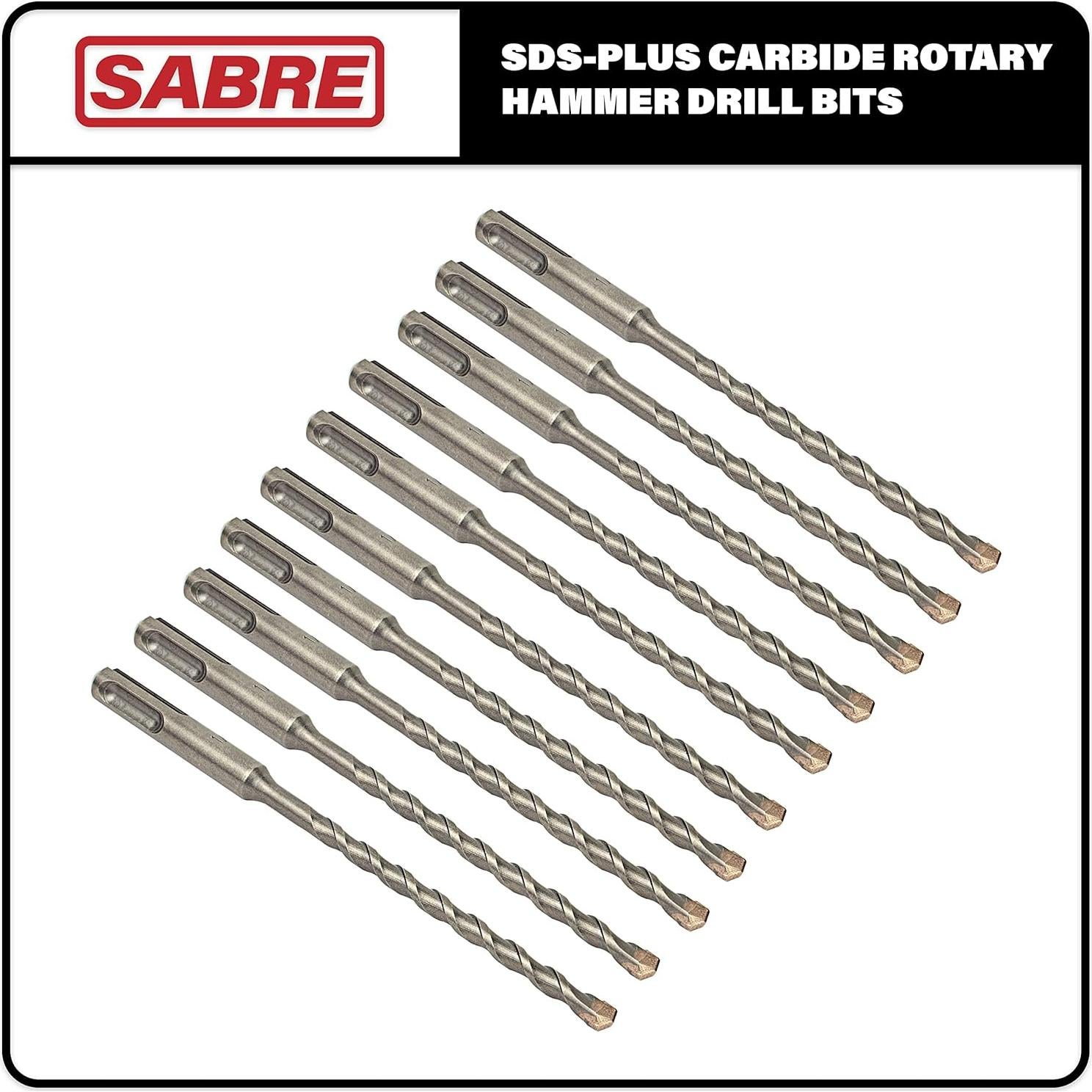 Paquete de 10 brocas SDS Plus 6mm x 150mm para concreto