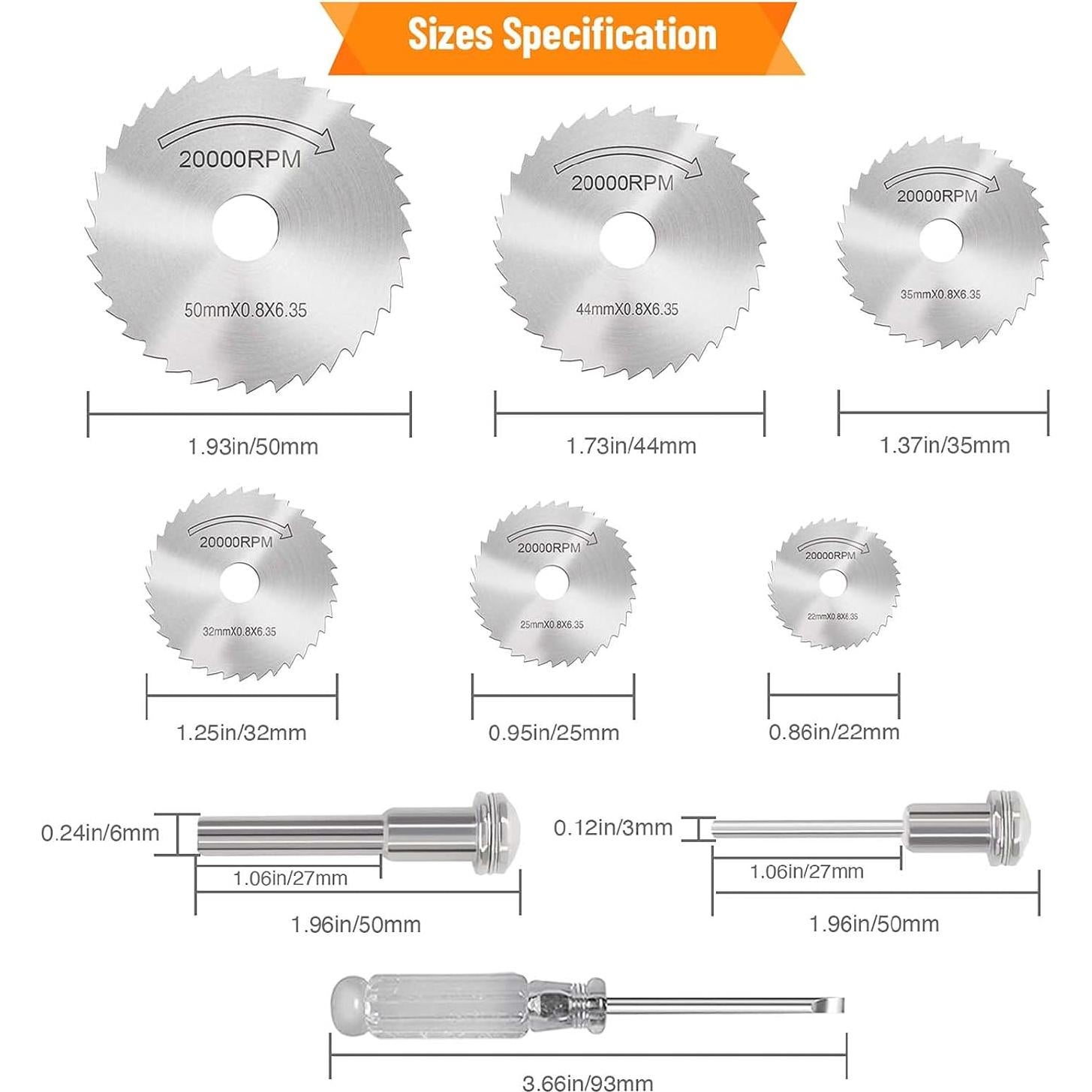 Juego de Discos de Corte HSS SZYUNQ 8 Piezas para Herramientas