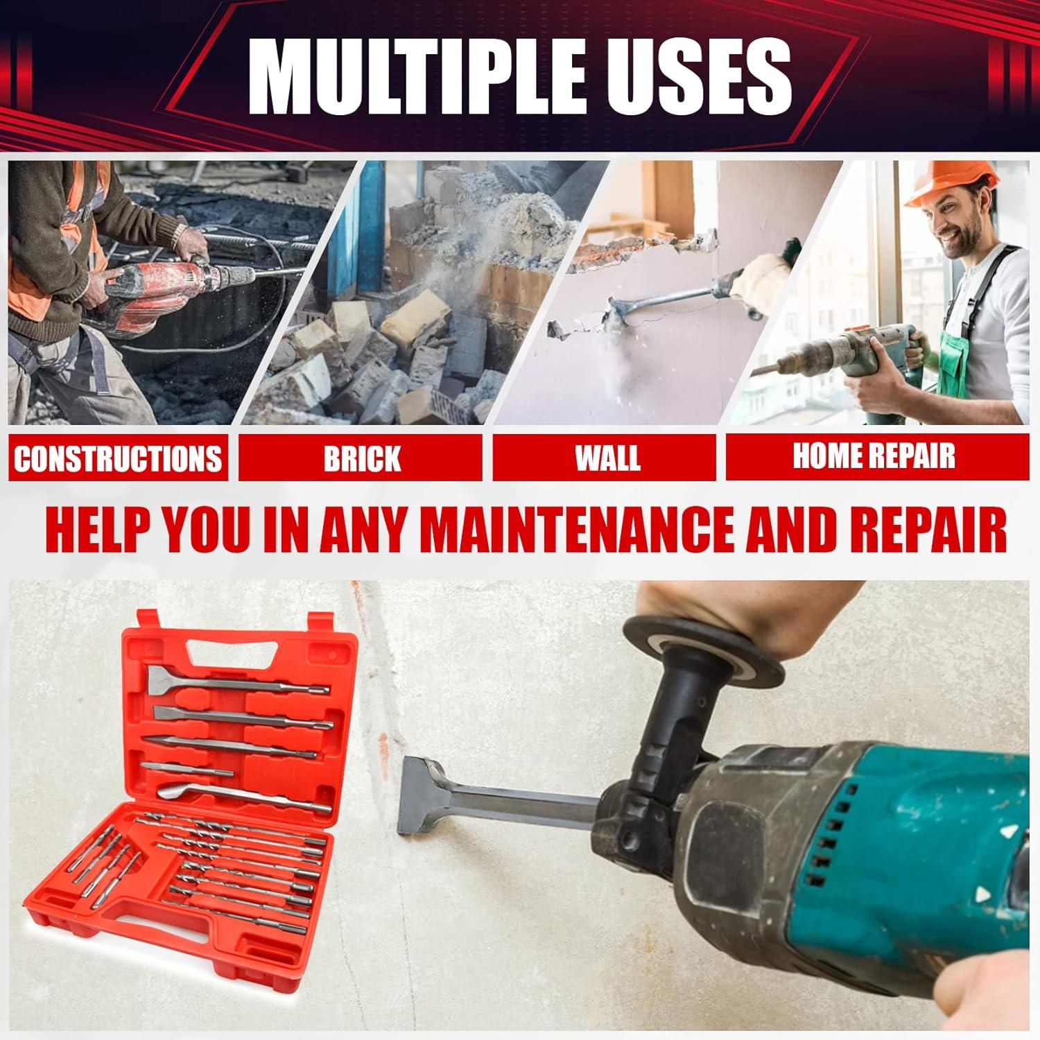 Juego de 17 Brocas y Cinceles SDS Plus Wesleydrill