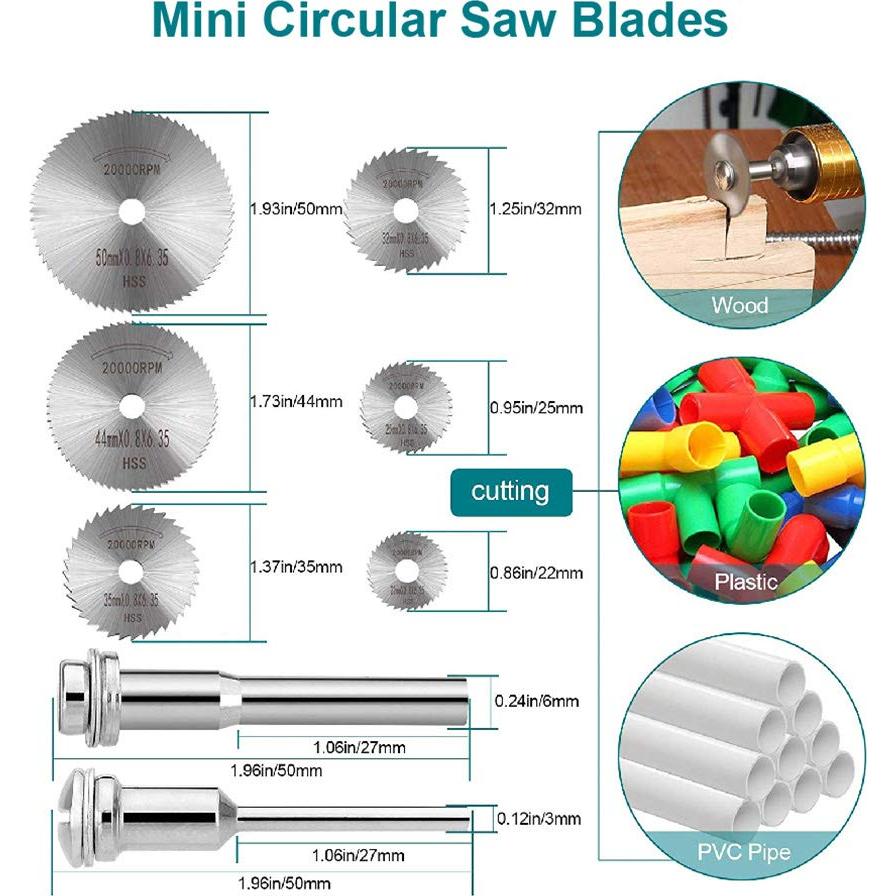 8 Piezas Discos de Sierra HSS APORO para Dremel y Fordom
