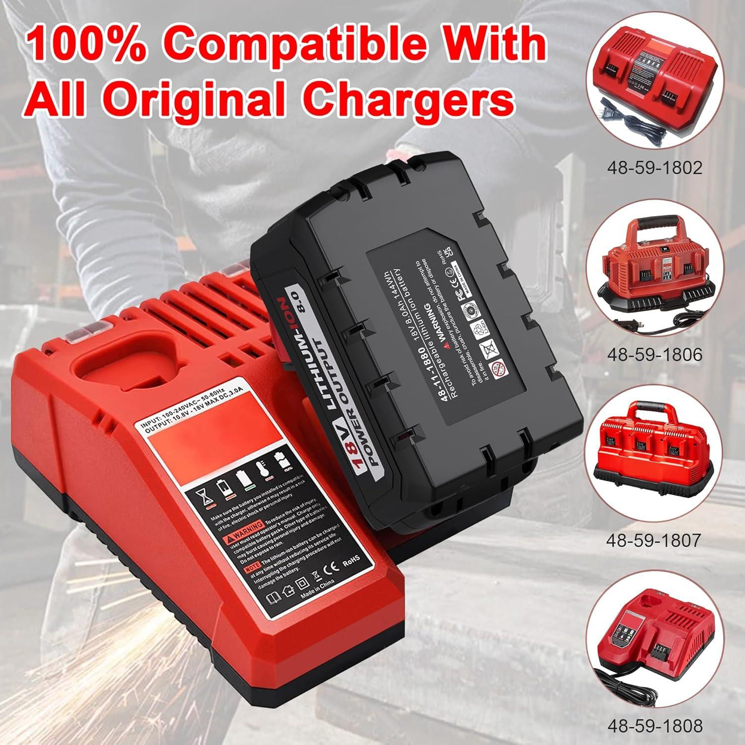 Batería de Reemplazo 18V 8.0Ah para Milwaukee M18 - BULL-TECH